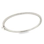 Silver hand cuff with zircon stones