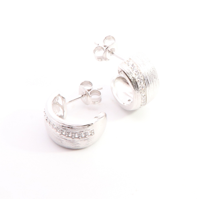 Hammered Hook Earrings - Silver