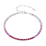 Pink Gradient Tennis Bracelet - Silver - Image 2