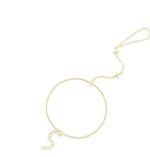 Handchain Finger Bracelet With Cross Zircon Details - Gold Plated