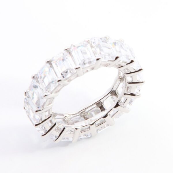 Frozen Eternity Zircon Stone Band - Silver