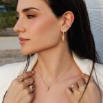 Shell Charm Hoop Earrings - Gold Plated - Image 2